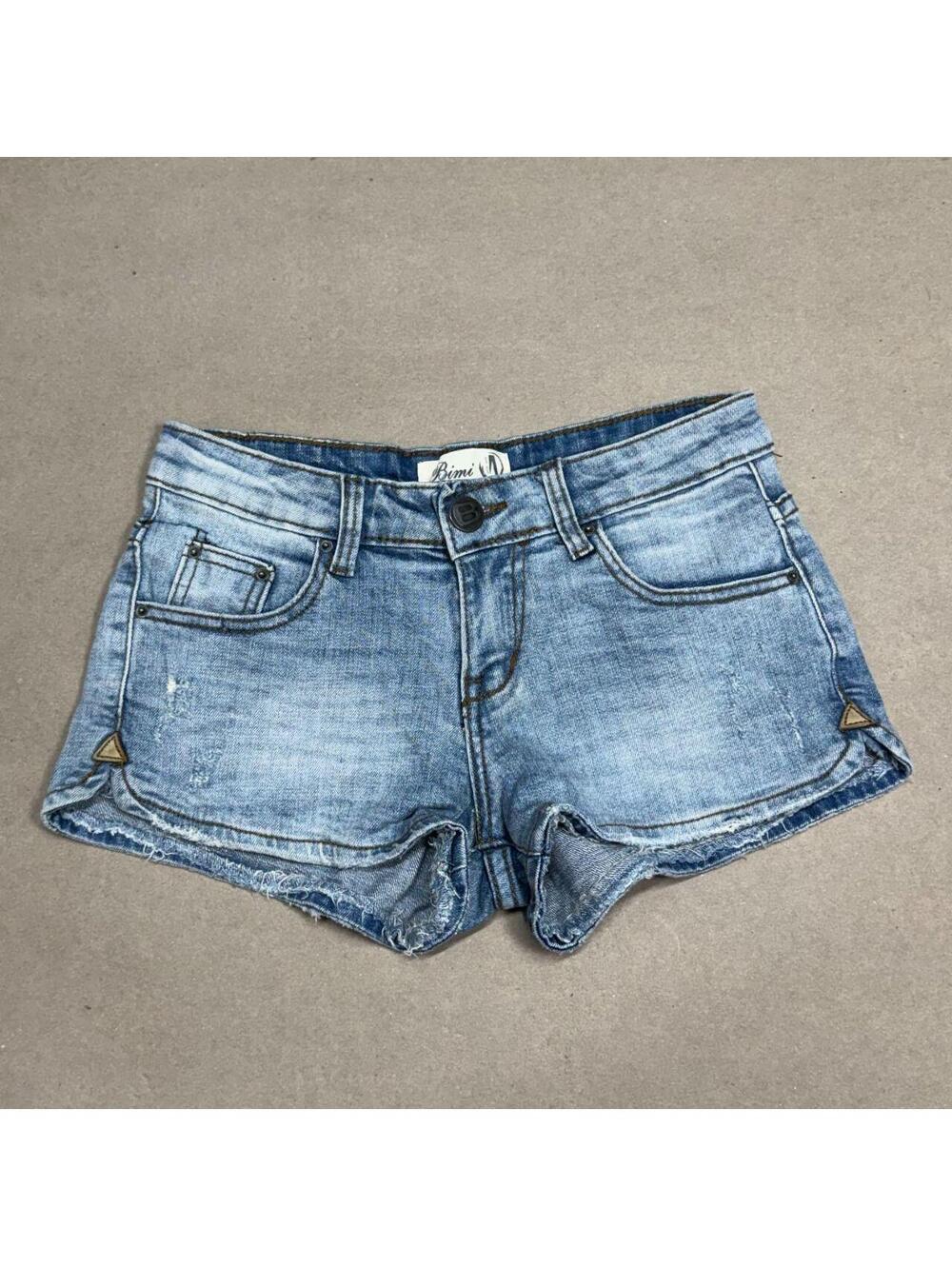 Vintage Y2K Low Rise Denim Micro Shorts Faded
